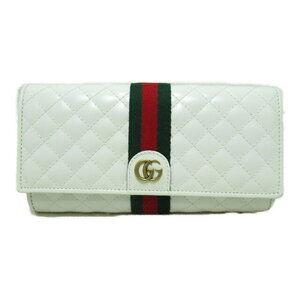 Gucci GG Marmont Long Wallet Round Leather White